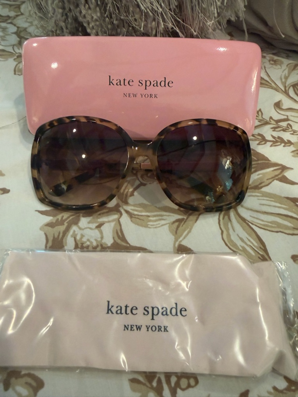 kate spade Oversized Tortoiseshell Sunglasses with Brown Gradient Lenses